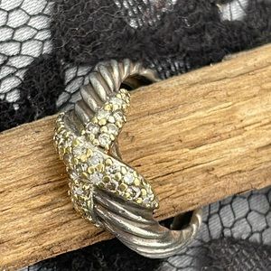 Authentic David Yurman Diamond X Cable ring